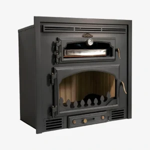 Bronpi Everest - Estufa de leña canalizable de triple combustión 14 kW con horno superior