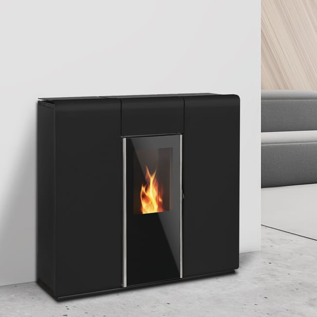 Termoestufa de Pellets TEK Biomasse Slim Aqua 20 kW – Negro (A+)
