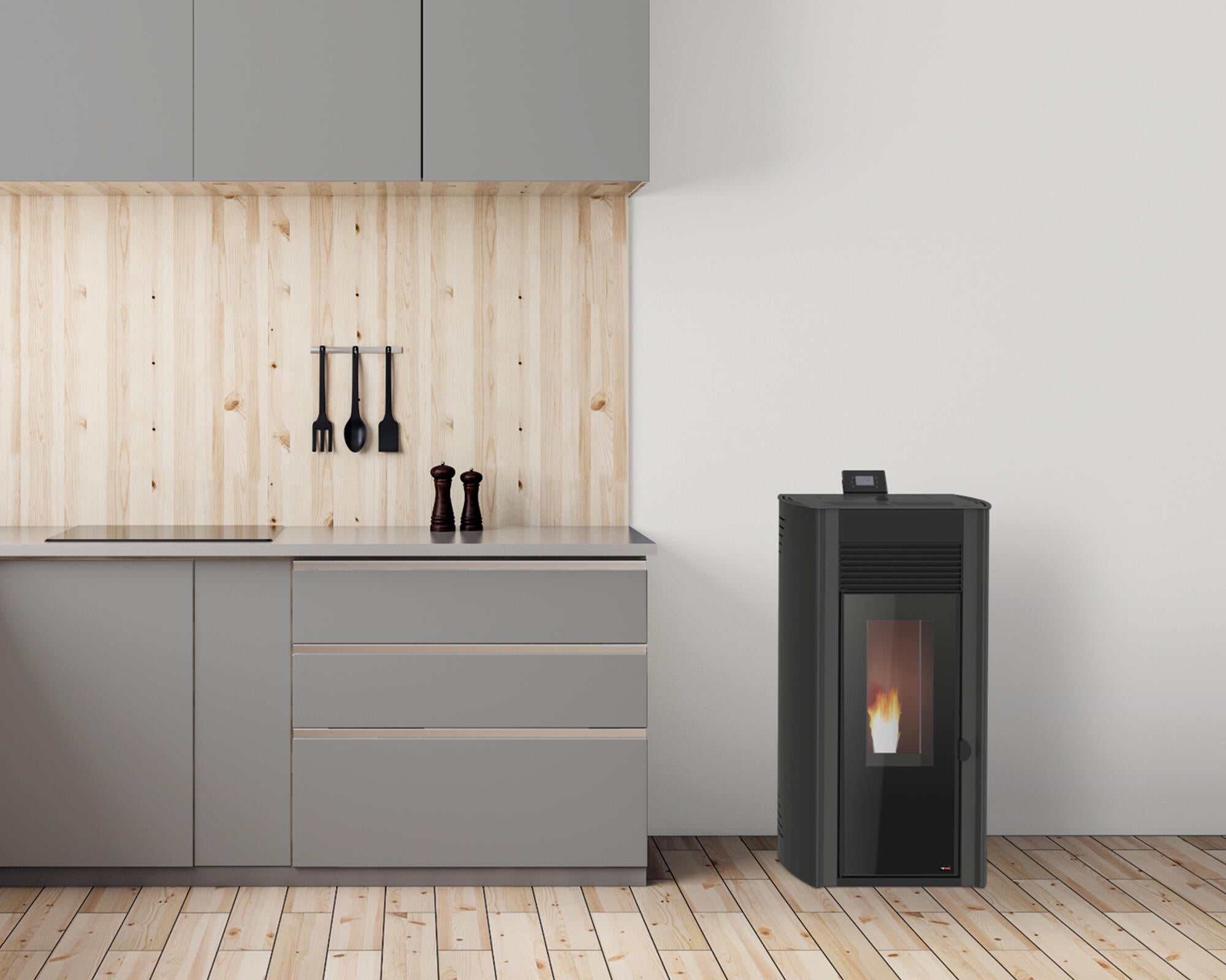 Termoestufa de Pellets Redpod First Advance 13 kW – Negro (A++)