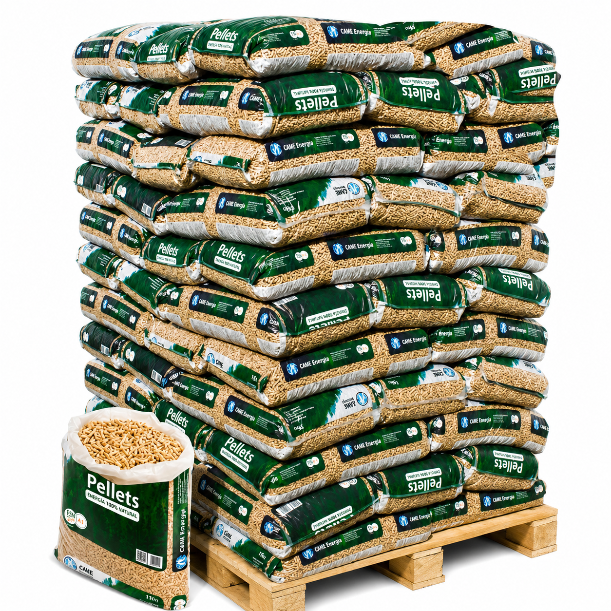 GME WoodPellet – Palet de 88 Sacos de 15 kg (1.320 kg) – Certificado ENplus A1